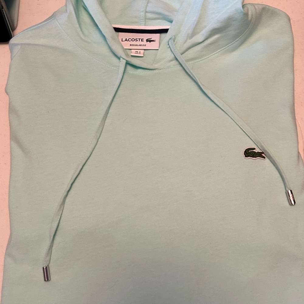 Lacoste Mint Green Jersey Hoodie Long Sleeve